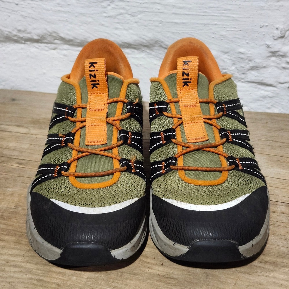 Kizik Kids Athens Hands-Free Slip On Sneakers Olive Orange 1Y D4FC KTRUOG03 - Picture 6 of 12